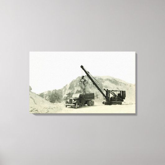 Crane Operator Crane Loading Truck  antiek Canvas Afdruk (Voorkant)