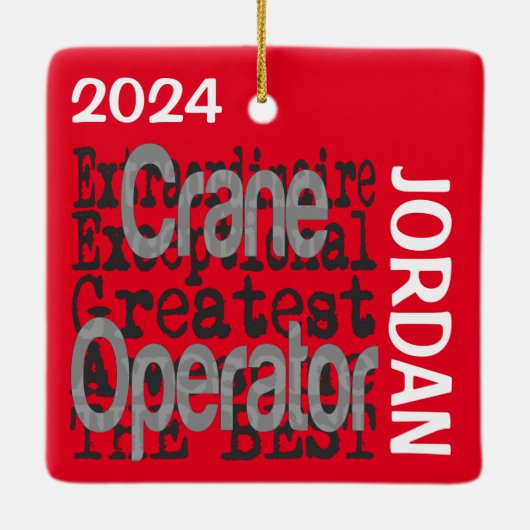 Crane Operator Extraordinaire CUSTOM Keramisch Ornament (Achterkant)