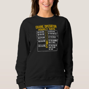 Crane Operator Funny Hourly Rate Raglan Trui