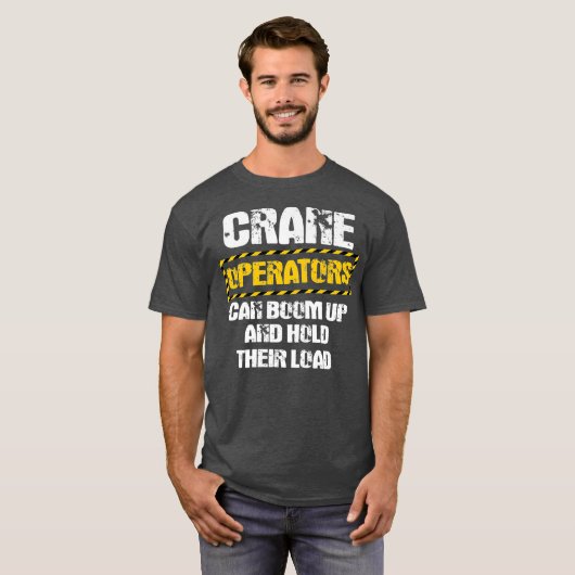 Crane operator geeft design achter kleding t-shirt (Voorkant volledig)