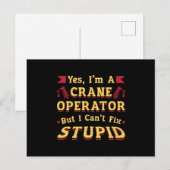 Crane Operator I Can't Fix Stupid Workers Worker Briefkaart (Voorkant / Achterkant)
