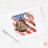 Crane Operator Northwest Crane USA Flag Trust Vierkante Sticker (Envelop)