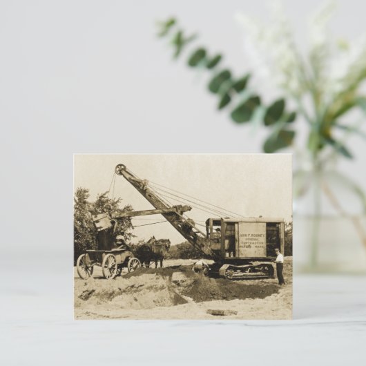 Crane Operator Northwest Loading Horse n Buggy Old Briefkaart (Staand voorkant)