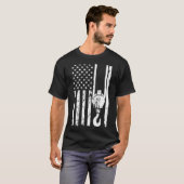 Crane Operator Patriotic American Flag T-shirt (Voorkant volledig)