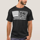 Crane Operator Tshirt US Flag Mannen Heavy (Voorkant)