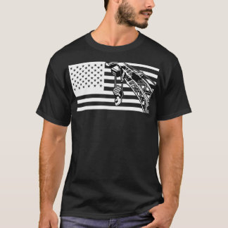 Crane Operator Tshirt US Flag Mannen Heavy