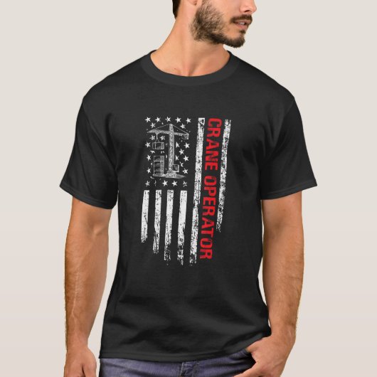 Crane Operator US Flag  Crane Operator T-shirt (Voorkant)