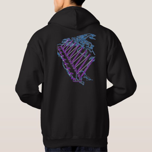 CRANE OPERATOR US MAP NEON LOOK CRAWLER CRANE HOODIE (Achterkant)