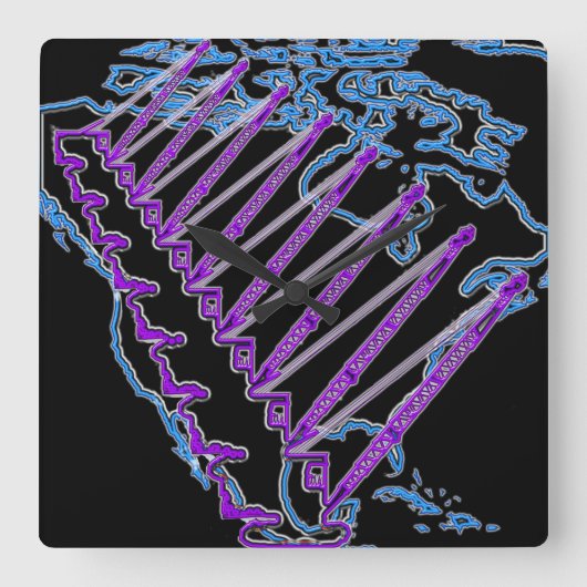 CRANE OPERATOR US MAP NEON LOOK CRAWLER CRANE VIERKANTE KLOK (Voorkant)