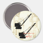 Crane operator = VINTAGE CRAWLER CRANE black Magneet (Voorkant / Achterkant)