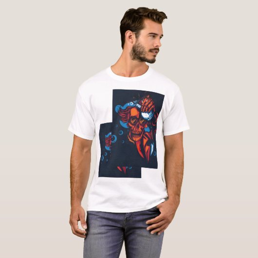 🔥 Crâne rouge artistique – Design de feu 🔥 T-shirt (Voorkant volledig)