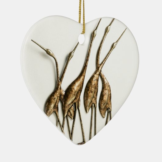 CRANE SCULPTURE KERAMISCH ORNAMENT (Rechts)