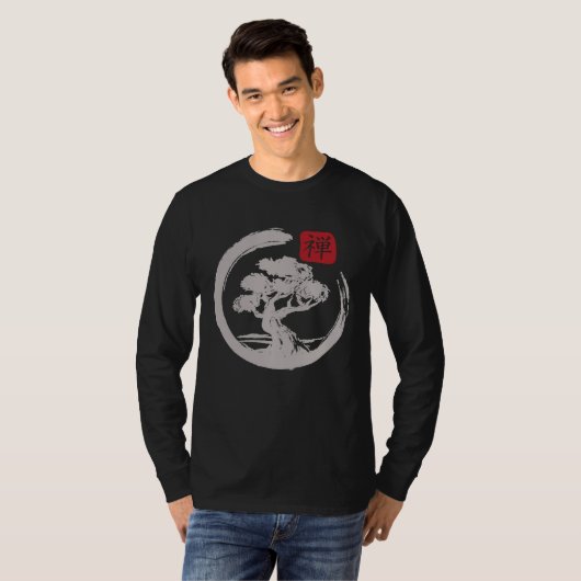 Crane Tree Zen Enso Circle T-shirt (Voorkant volledig)