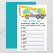Crane Truck Baby Animals Name Game (Voorkant / Achterkant)