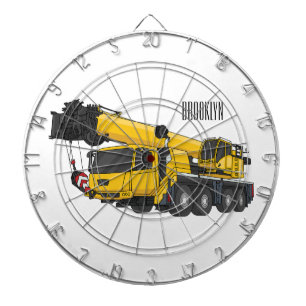 Crane truck cartoon illustratie dartbord