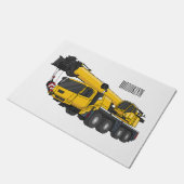 Crane truck cartoon illustratie deurmat (Schuin)