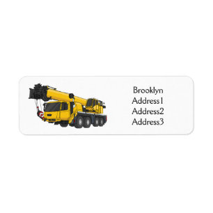 Crane truck cartoon illustratie etiket