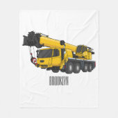Crane truck cartoon illustratie fleece deken (Voorkant)