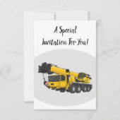 Crane truck cartoon illustratie kaart (Achterkant)