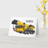 Crane truck cartoon illustratie kaart (Gele Bloem)