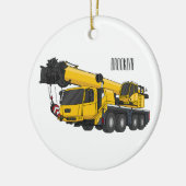 Crane truck cartoon illustratie keramisch ornament (Links)