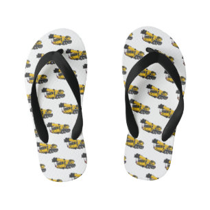 Crane truck cartoon illustratie kinder teenslippers