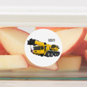 Crane truck cartoon illustratie labels