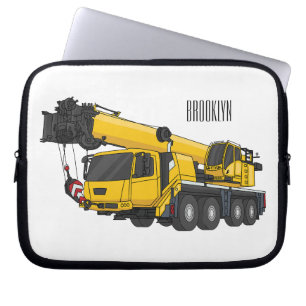 Crane truck cartoon illustratie laptop sleeve