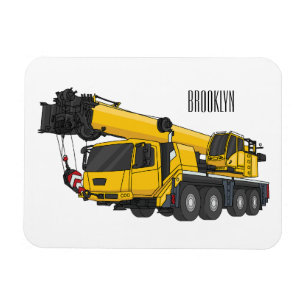 Crane truck cartoon illustratie magneet