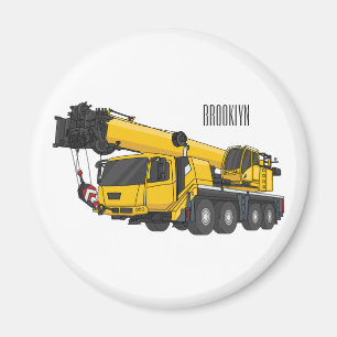 Crane truck cartoon illustratie magneet