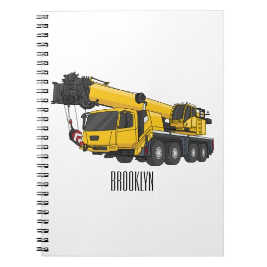 Crane truck cartoon illustratie notitieboek (Voorkant)