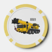 Crane truck cartoon illustratie poker chips (Achterkant)