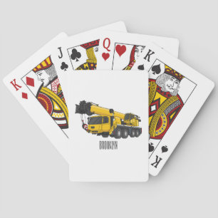 Crane truck cartoon illustratie pokerkaarten