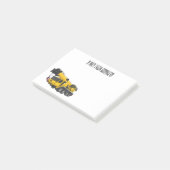 Crane truck cartoon illustratie post-it® notes (Schuin)