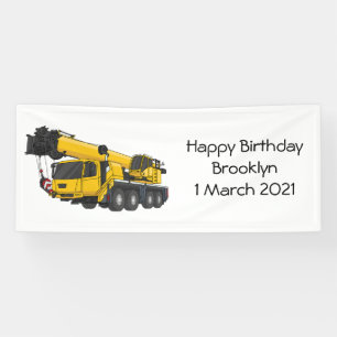 Crane truck cartoon illustratie spandoek