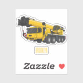 Crane truck cartoon illustratie sticker (Vel)