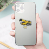 Crane truck cartoon illustratie sticker (Telefoon)