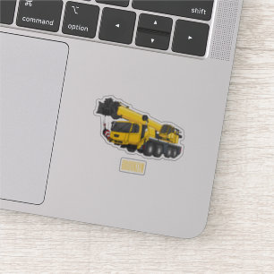Crane truck cartoon illustratie sticker