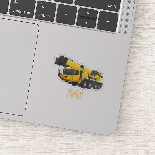 Crane truck cartoon illustratie sticker (Detail)