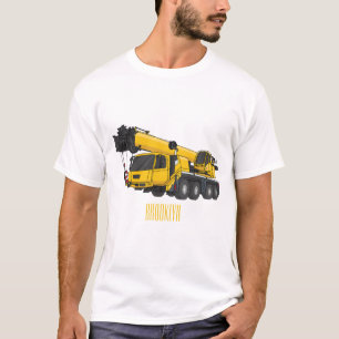 Crane truck cartoon illustratie t-shirt