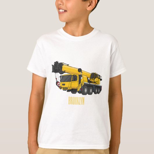Crane truck cartoon illustratie t-shirt (Voorkant)