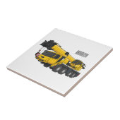 Crane truck cartoon illustratie tegeltje (Zijkant)