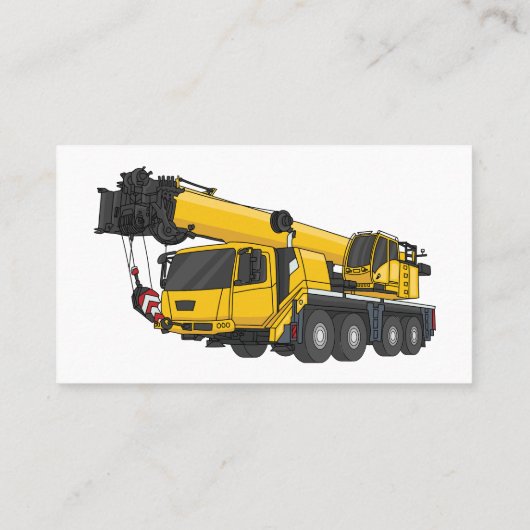 Crane truck cartoon illustratie visitekaartje (Achterkant)