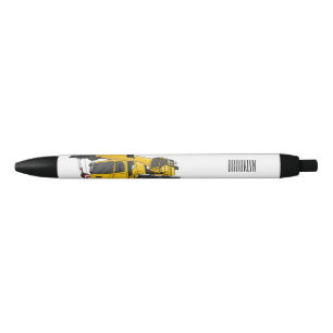 Crane truck cartoon illustratie zwarte inkt pen