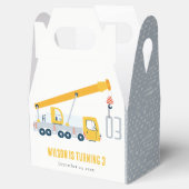 Crane Truck Construction Vehicle Kids Birthday Bedankdoosjes (Geopend)