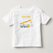 Crane Truck Construction Vehicle Kids Birthday Kinder Shirts (Voorkant)