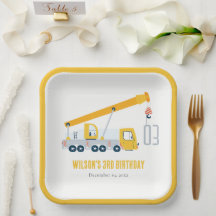 Crane Truck Construction Vehicle Kids Birthday