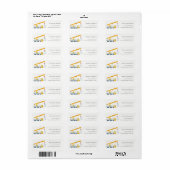 Crane Truck Construction Vehicle Kinder Address Etiket (Full Sheet)