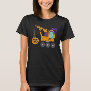 Crane Truck Pumpkin Toddler Baby Boys Halloween Ki T-shirt