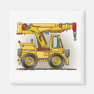 Crane Truck Square Magnet